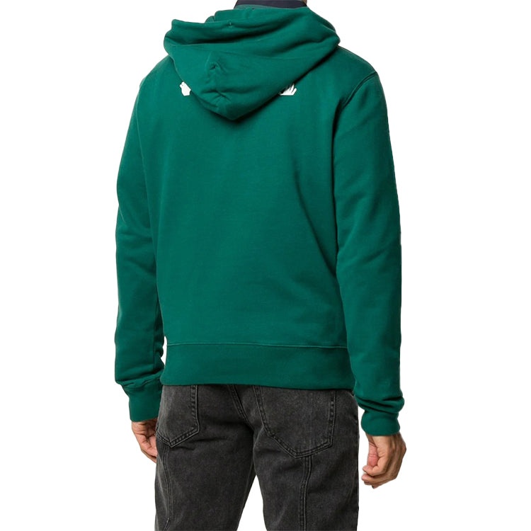 Off-White FW20 Big Logo Hooded Pullover Men Green OMBB034E20FLE0025701 - 3