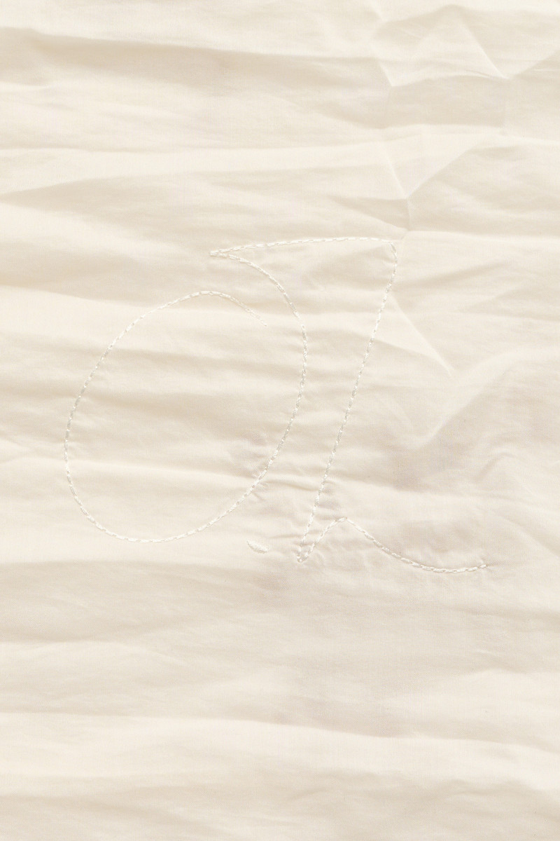 Layered Scarf Cloud White Silcot Weave 3