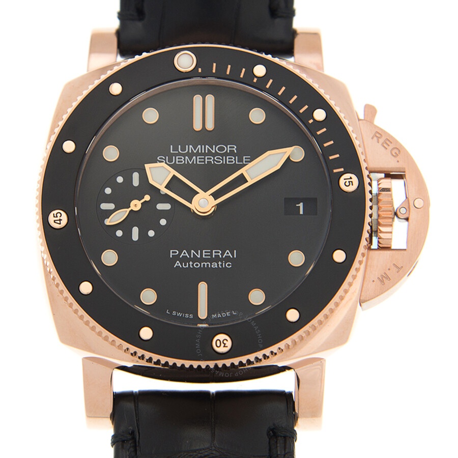 Pre-owned Panerai Luminor Submersible 1950 Black Dial Men's Watch PAM00684 - 2