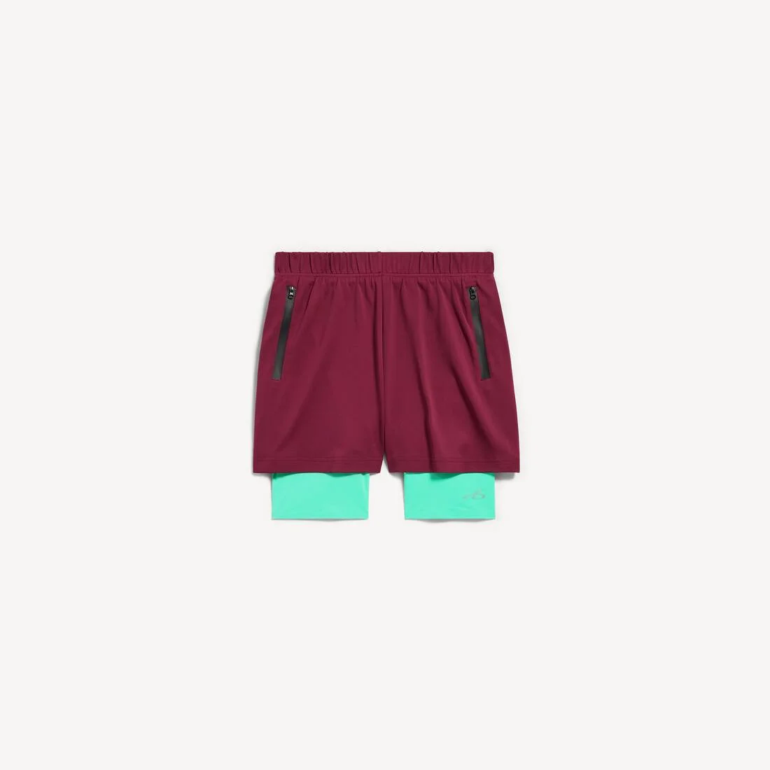 Men's Techwear Shorts in Burgundy/aqua - 1