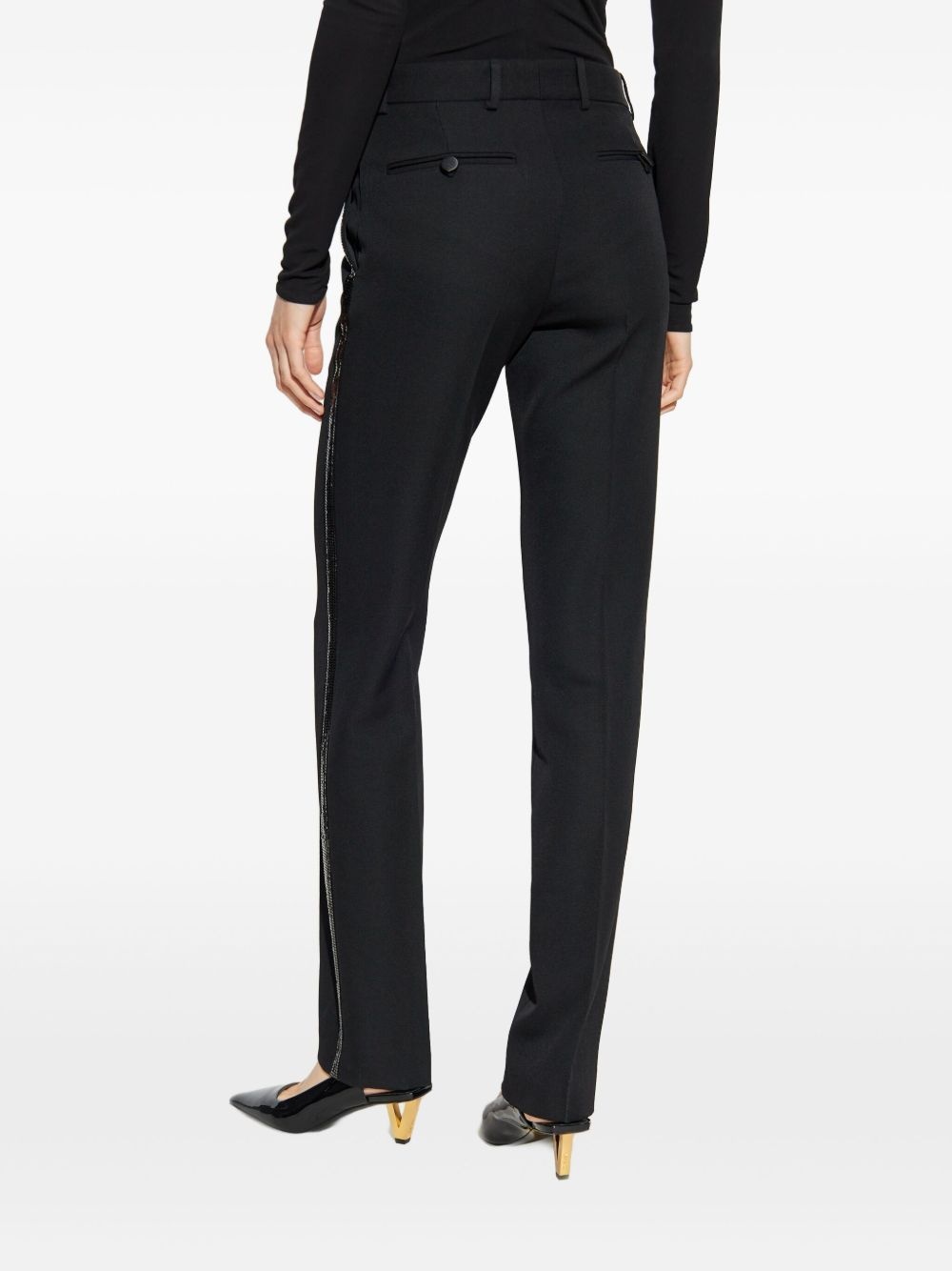 embellished-trim tailored trousers - 4