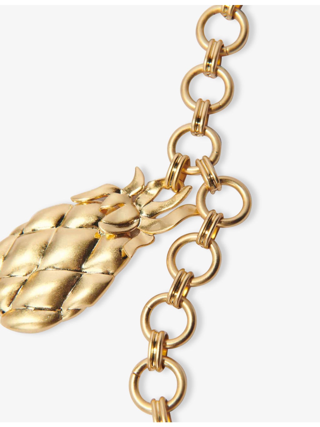 Pineapple Brass Pendant Necklace - 4