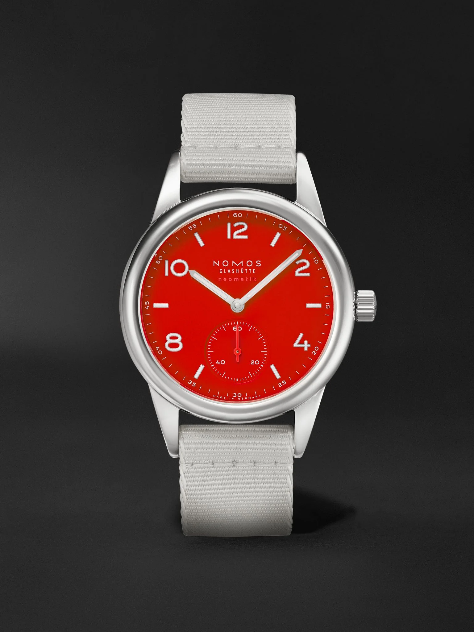 Club Neomatik Automatic 37mm Stainless Steel and Webbing Watch, Ref. No. 743 Red - 1