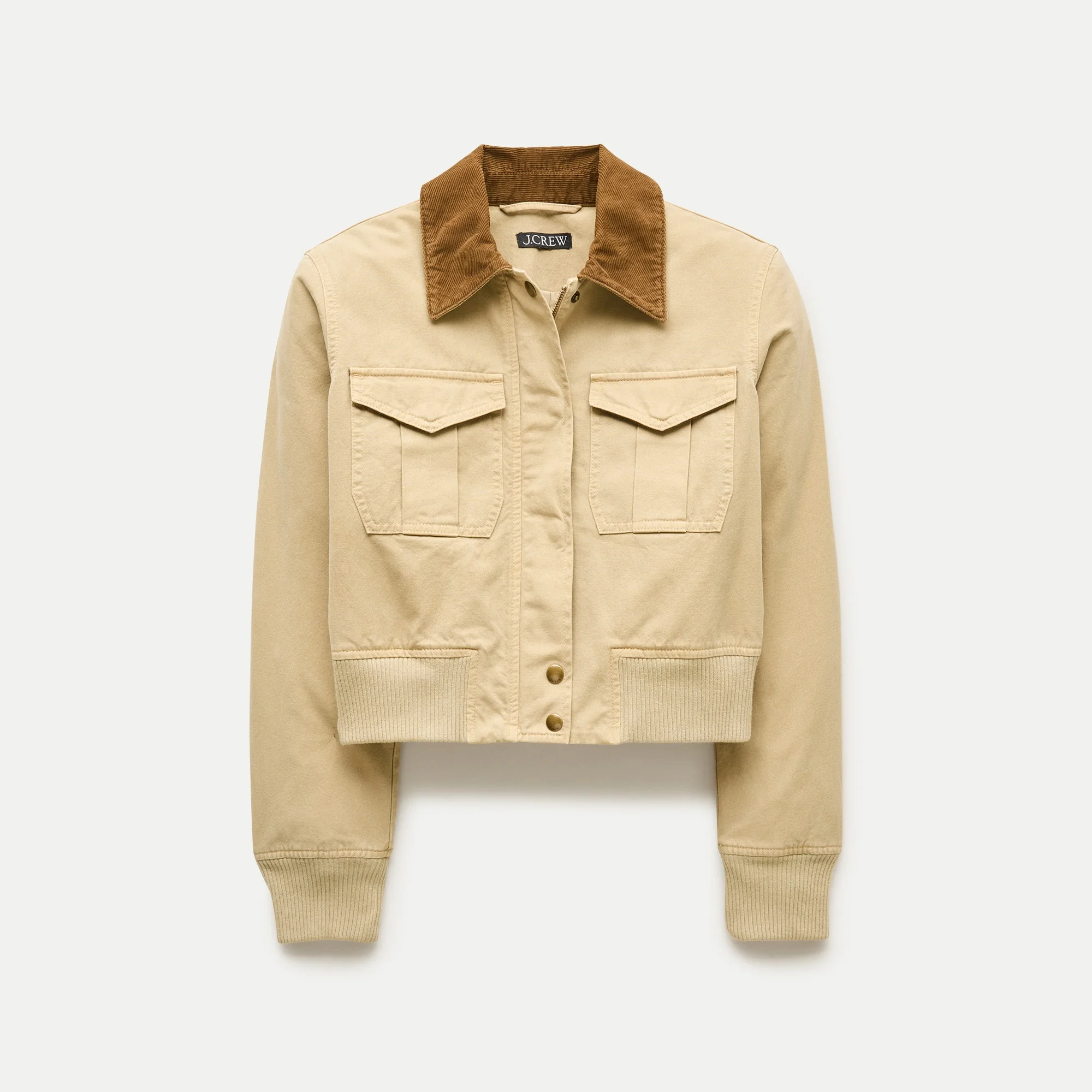 Cropped bomber jacket in cotton canvas - 1