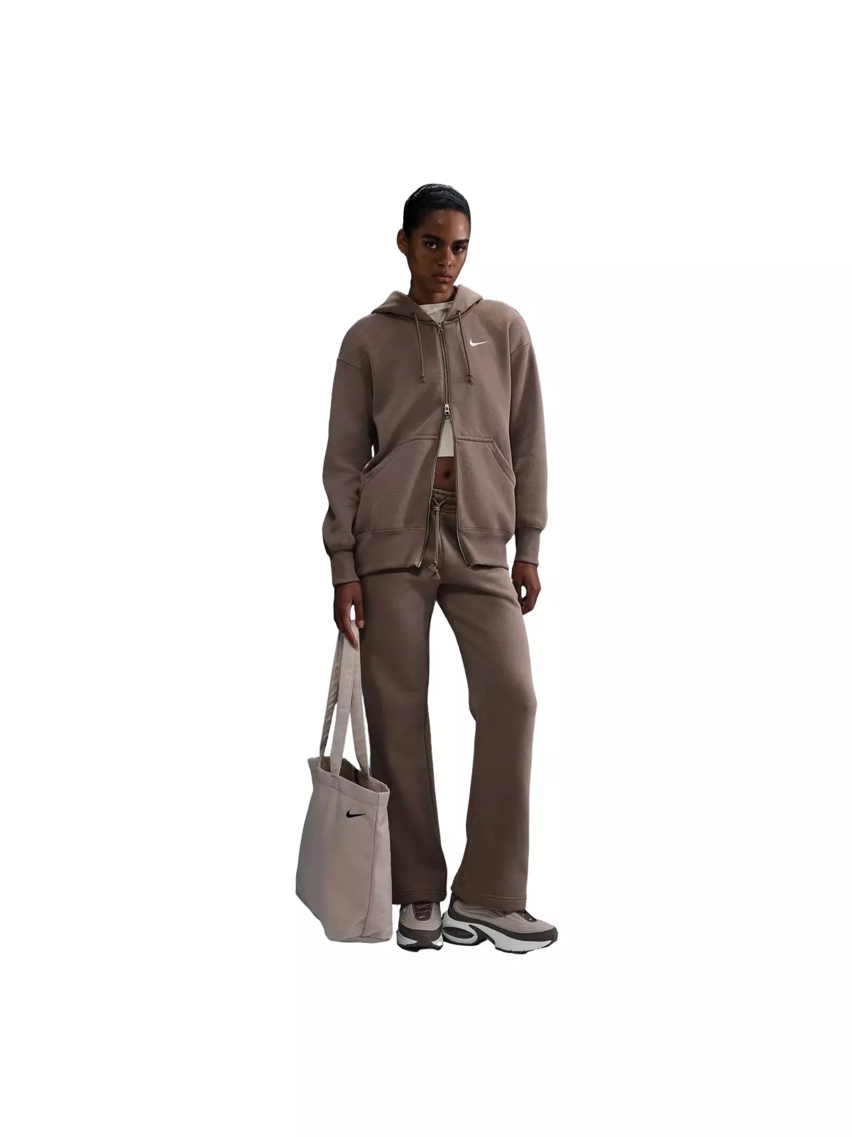 Women's Sportswear Phoenix Fleece Oversized Full-Zip Hooded Jacket - Brown - 4
