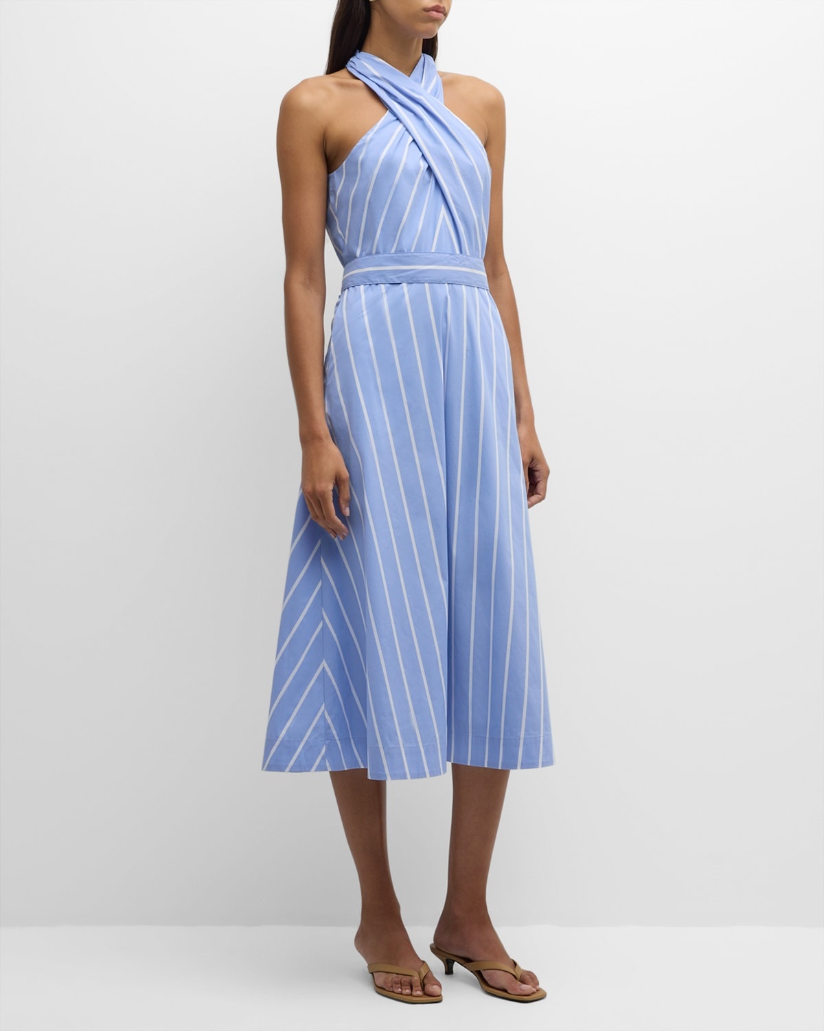 Baylee Stripe Halter Midi Dress - 3