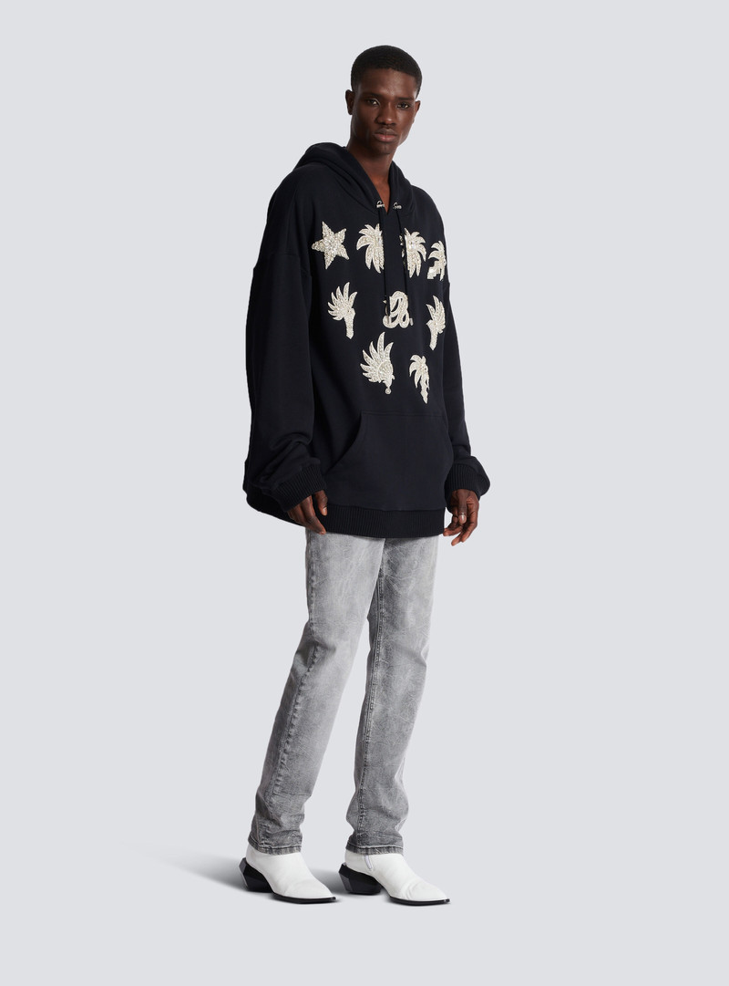 Hoodie with embroidered badges 3