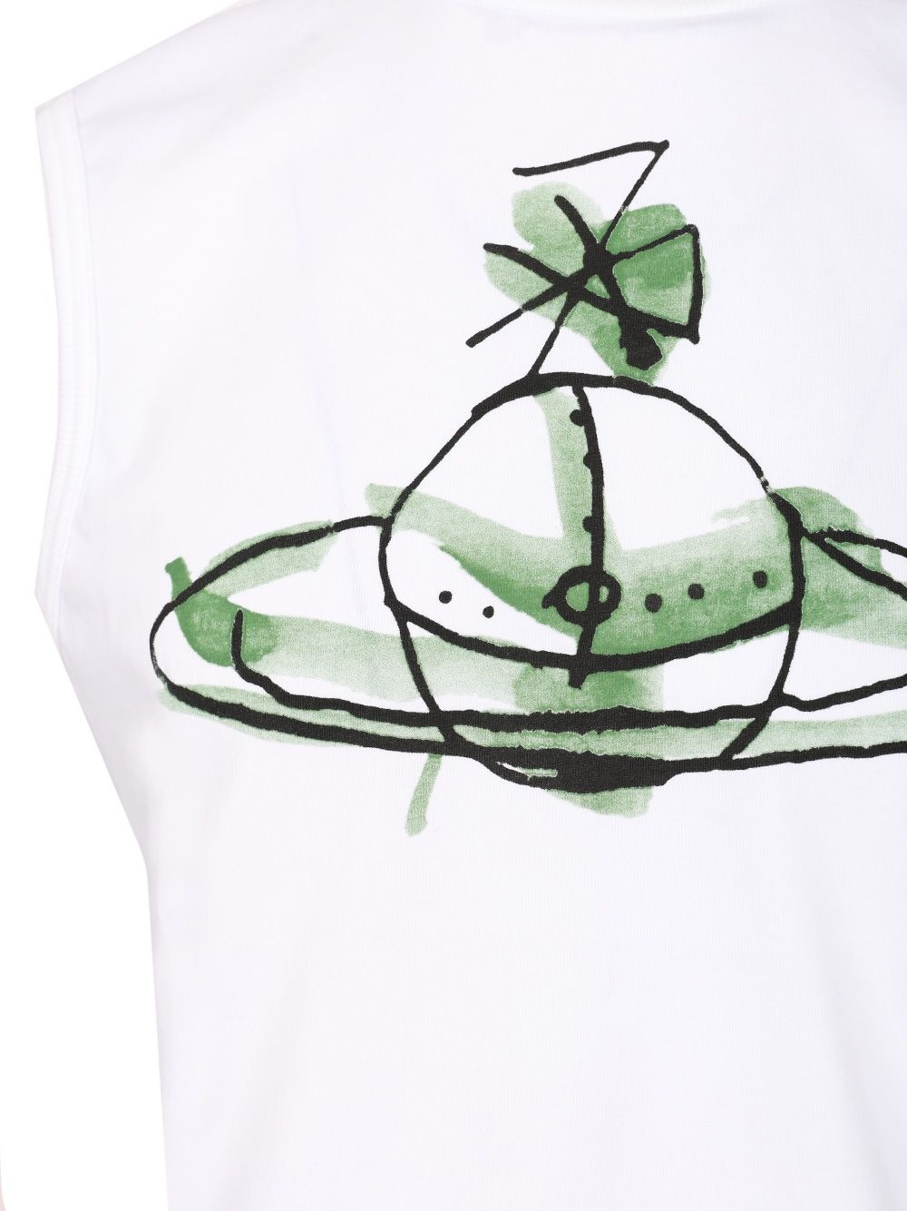 Drawn Orb Muscle T-Shirt White - 3