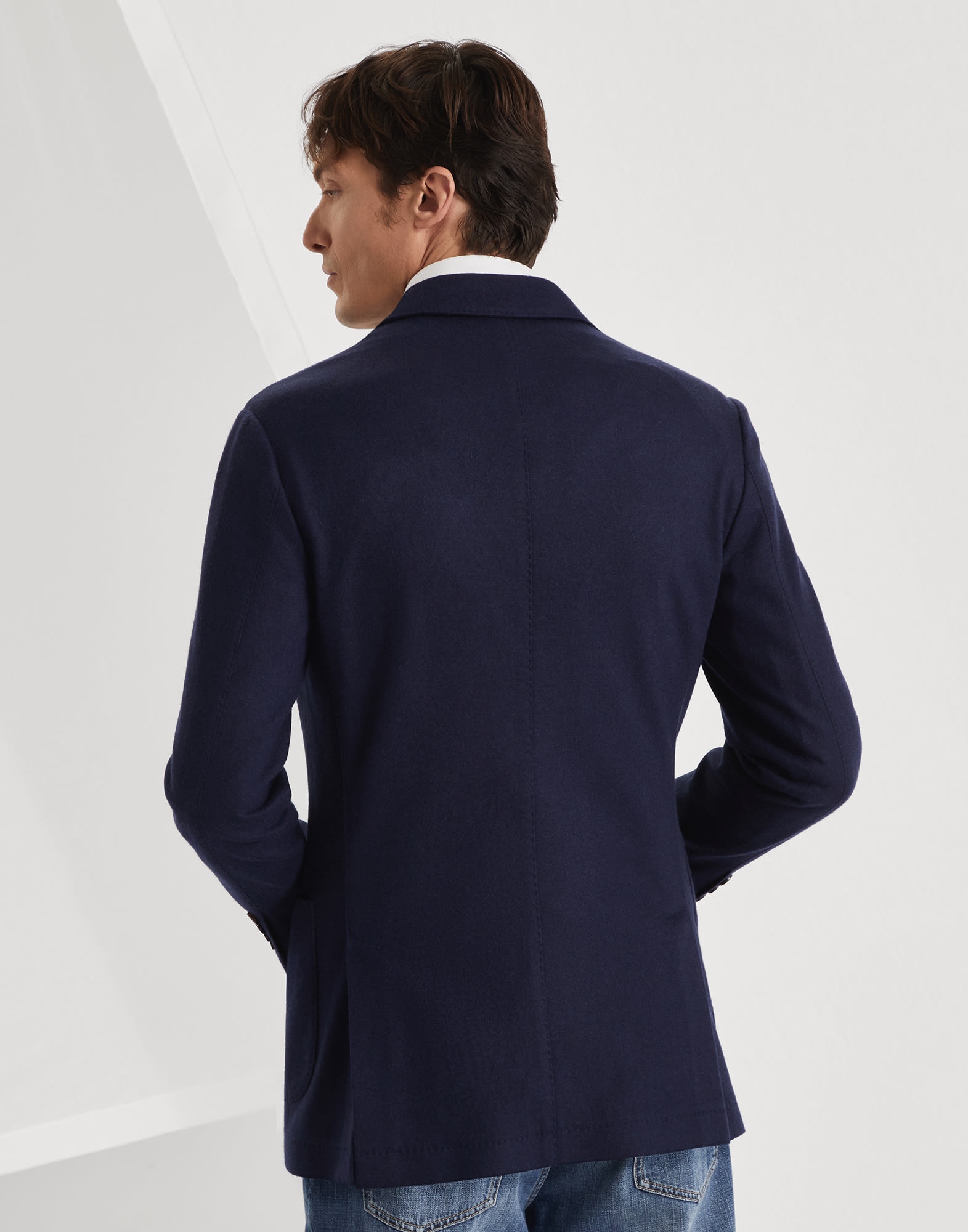 Brunello Cucinelli Cashmere jersey blazer with patch pockets