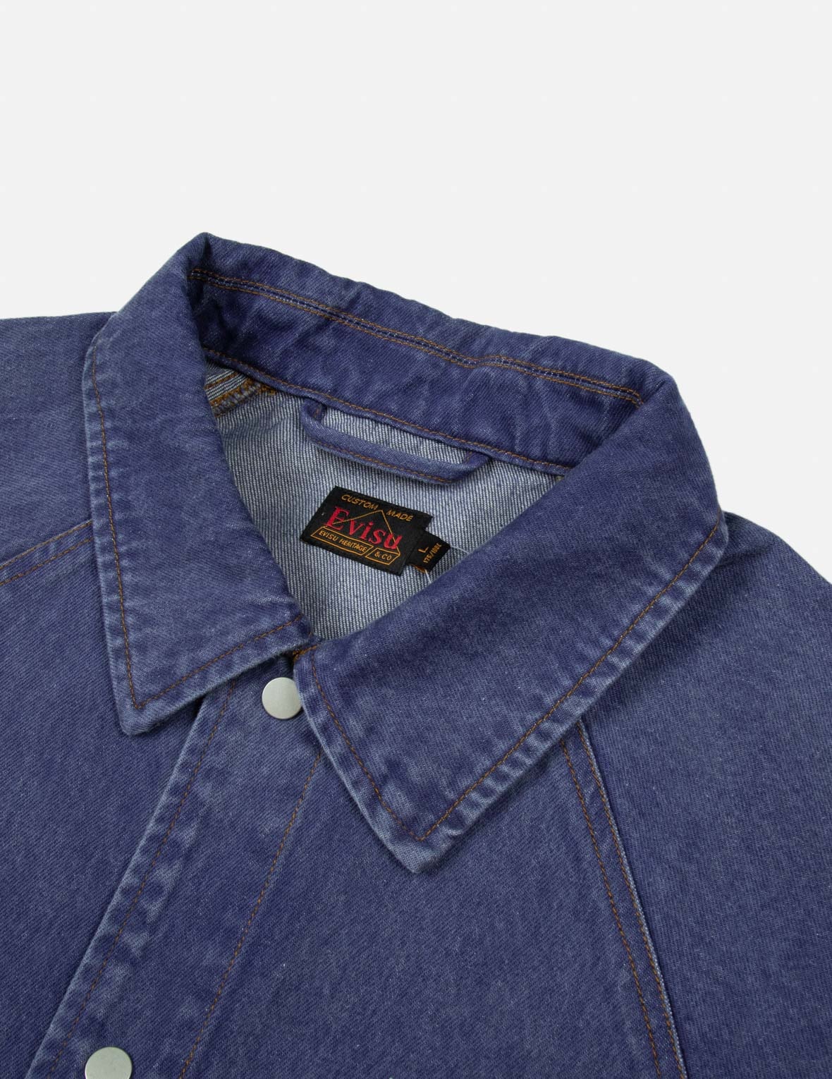 SEAGULL AND SLOGAN EMBROIDERY OVERSIZED  DENIM COACH JACKET - 10