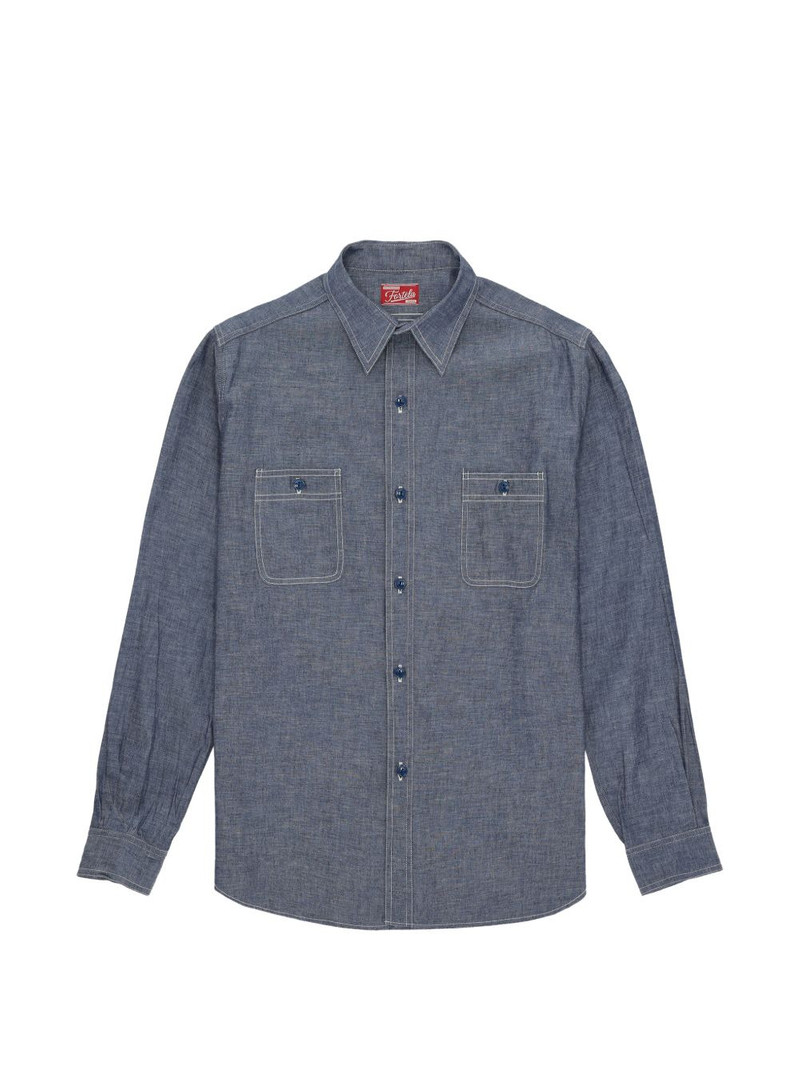 Otero patch-pocket chambray shirt 1