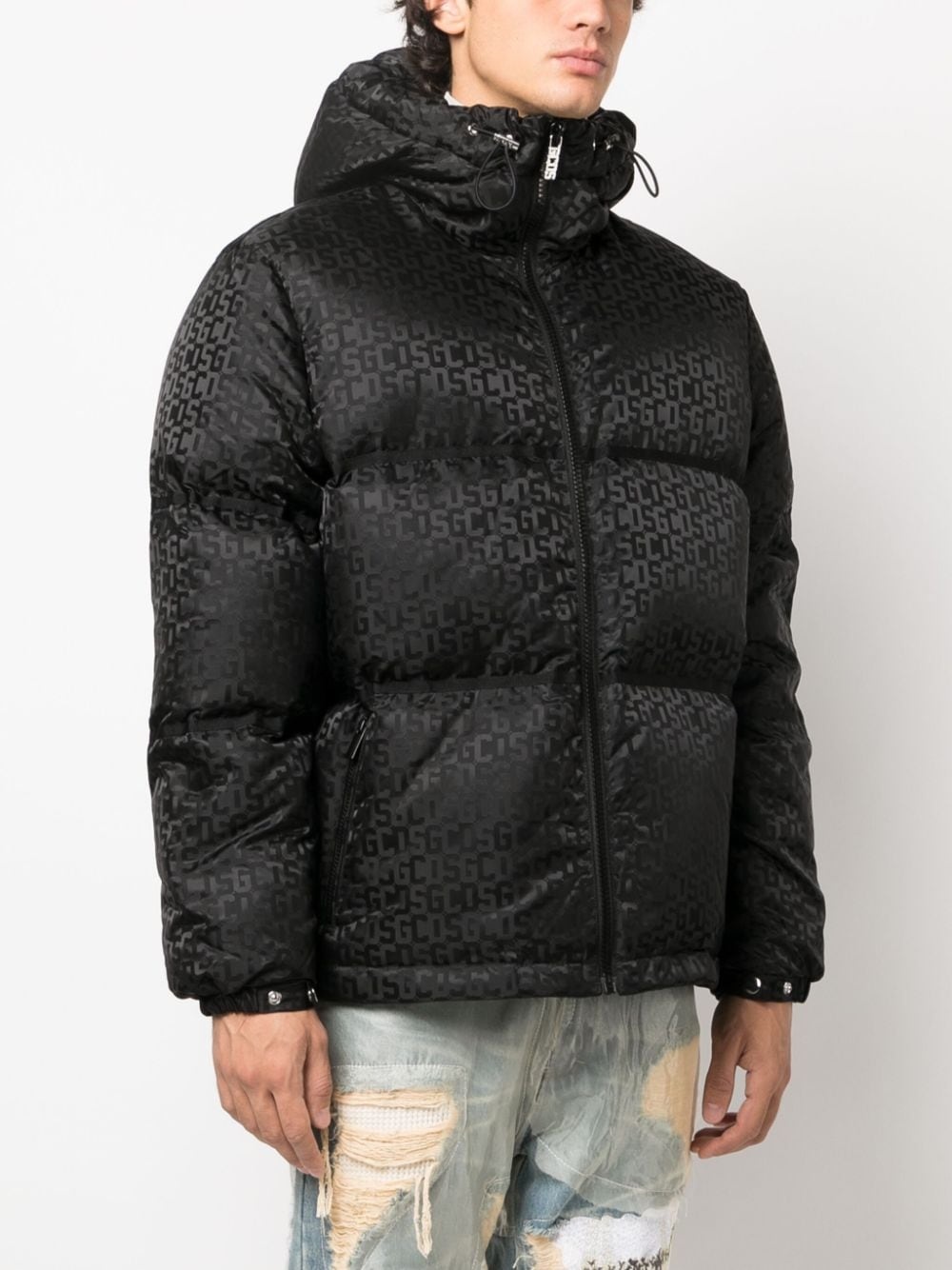 logo-monogrammed hodded jacket - 3