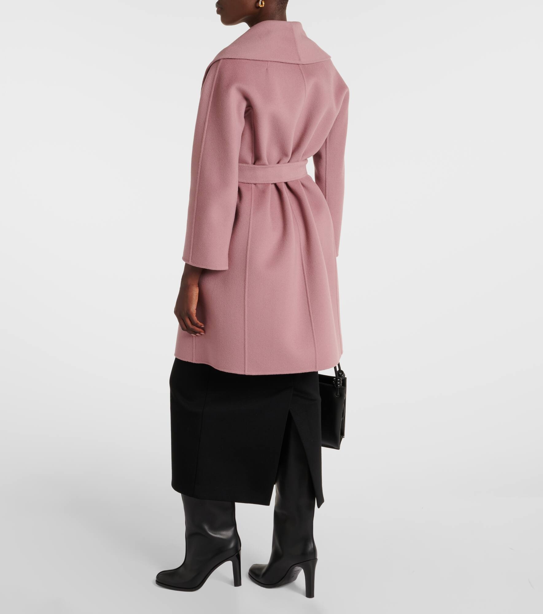 Messi belted virgin wool coat - 3
