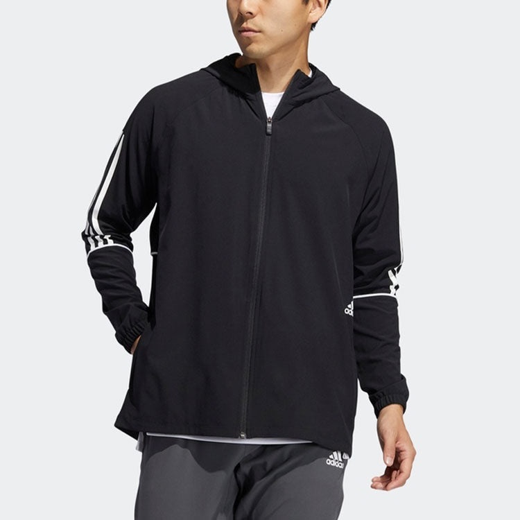 adidas Zipper Sports Hooded Jacket Black GL4799 - 2