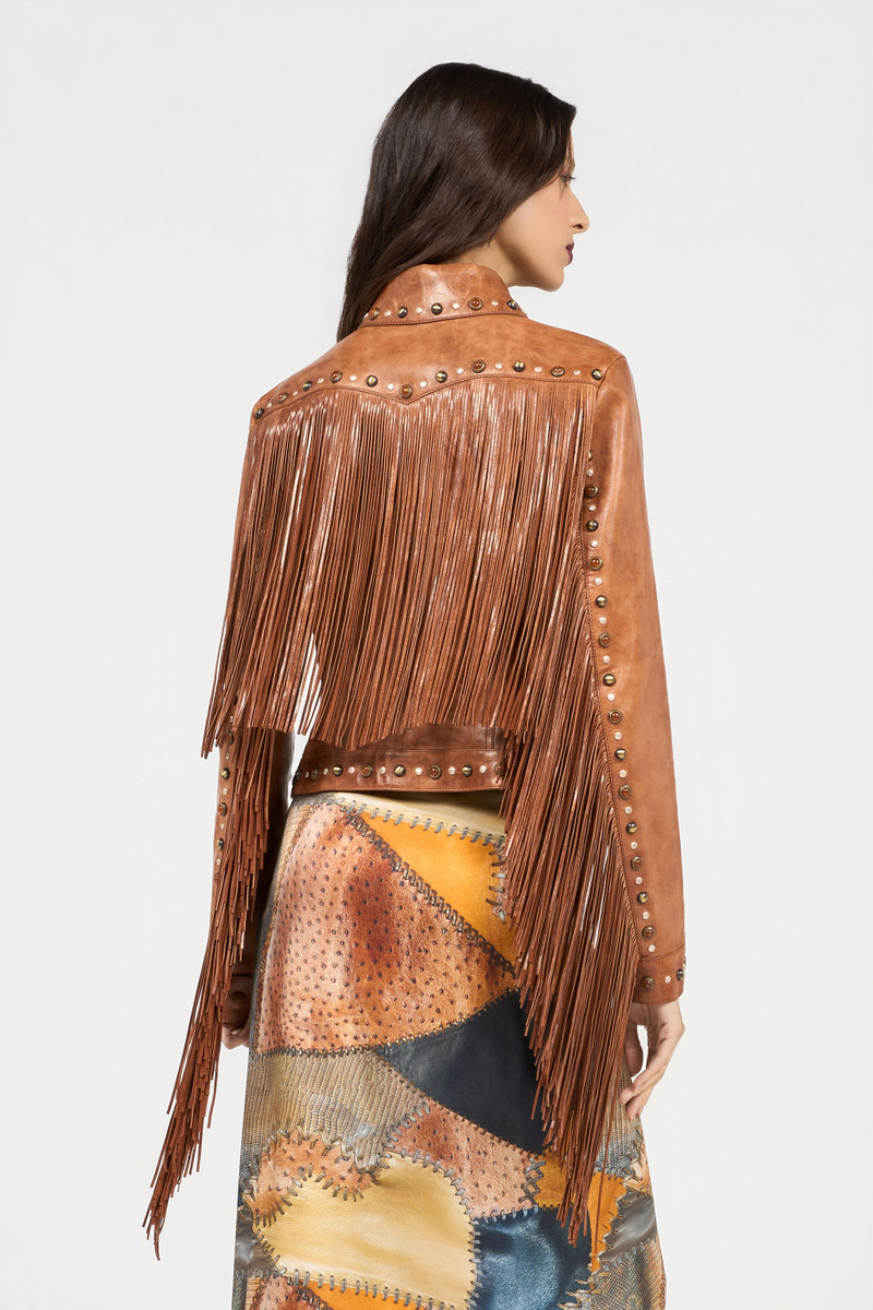 Leather Jacket With Fringes And Studs 4