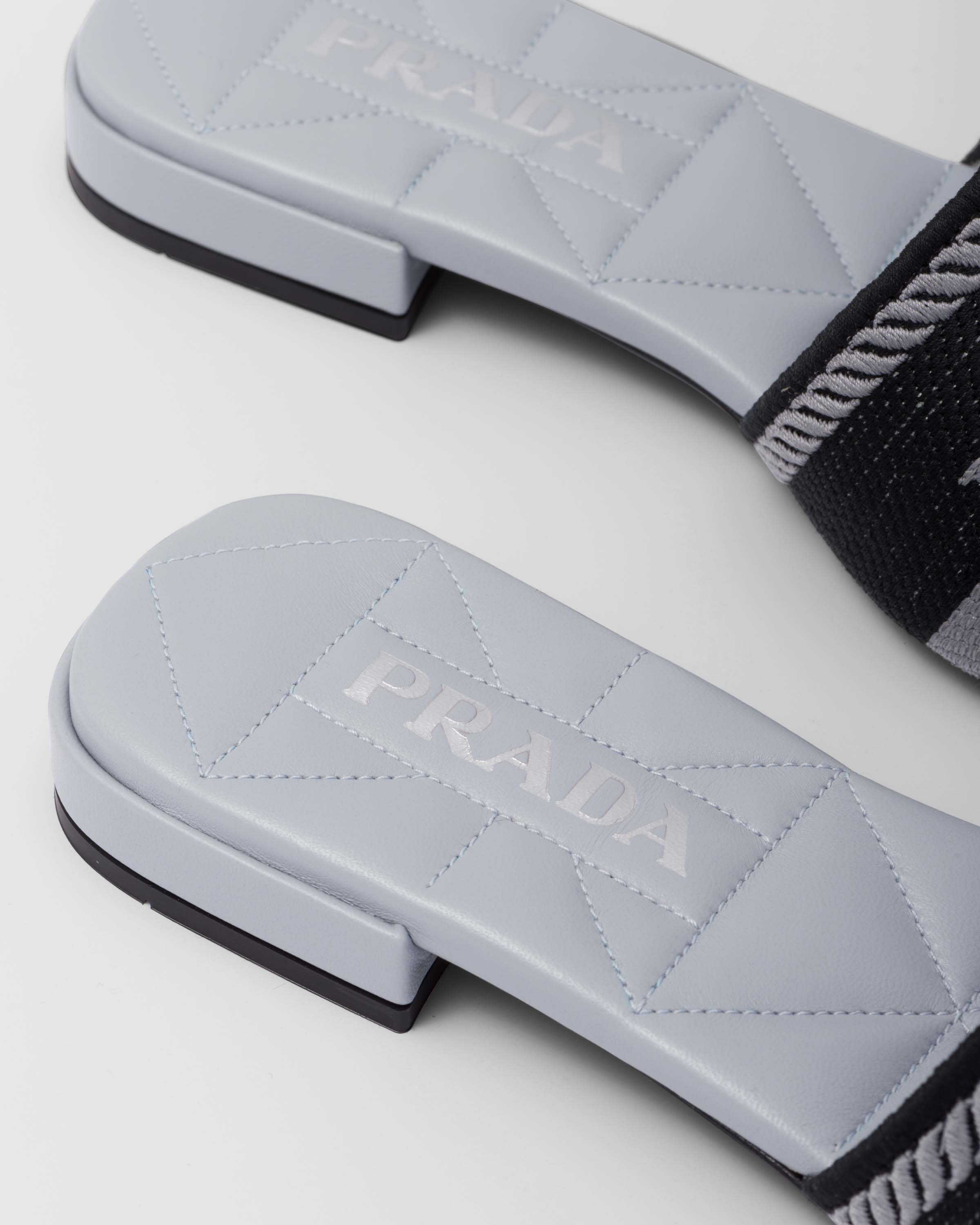 Embroidered fabric slides - 6