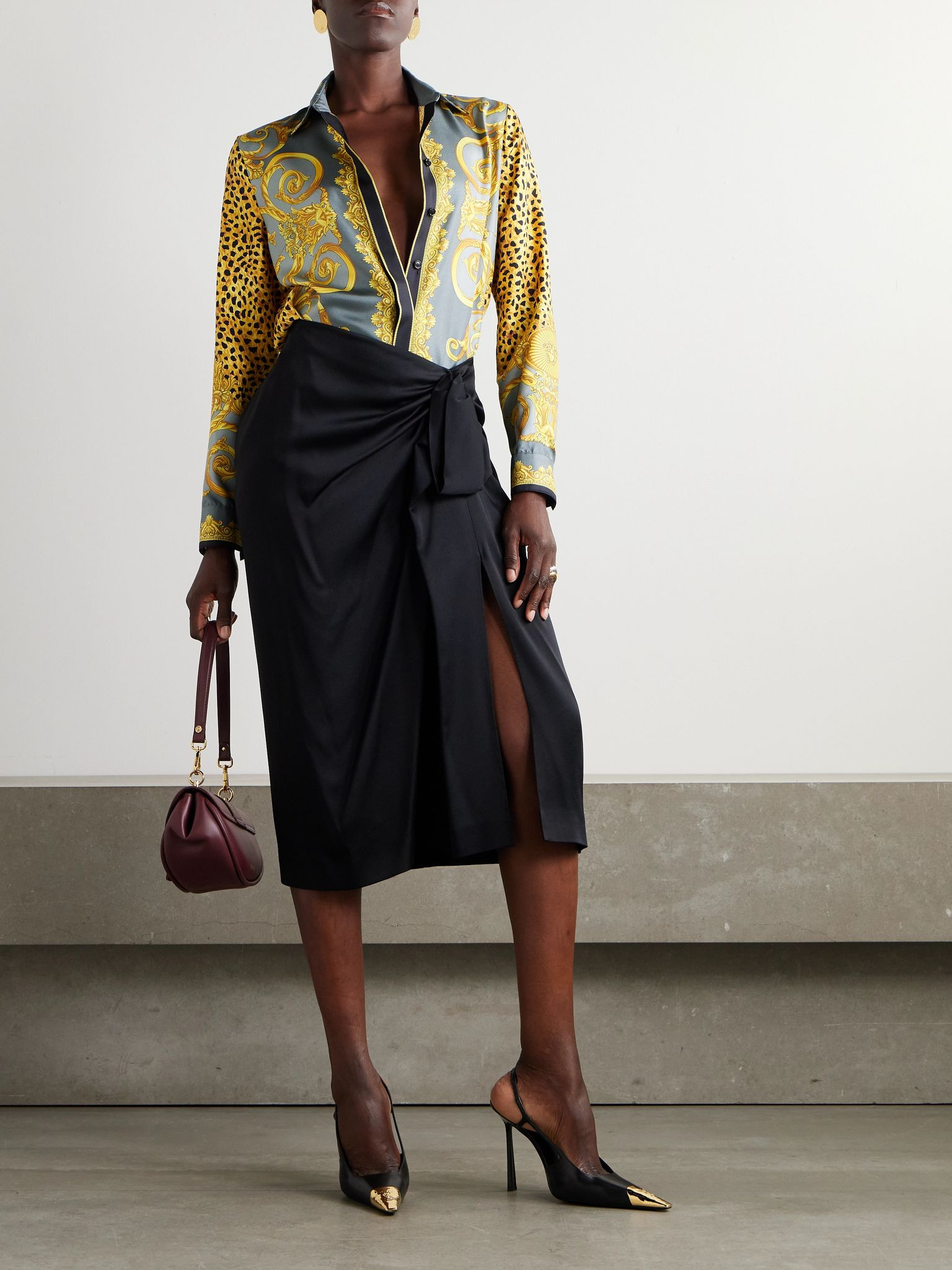 Printed silk-twill shirt Multi - 2