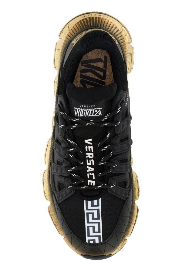 Black leather and fabric Trigreca sneakers - 4