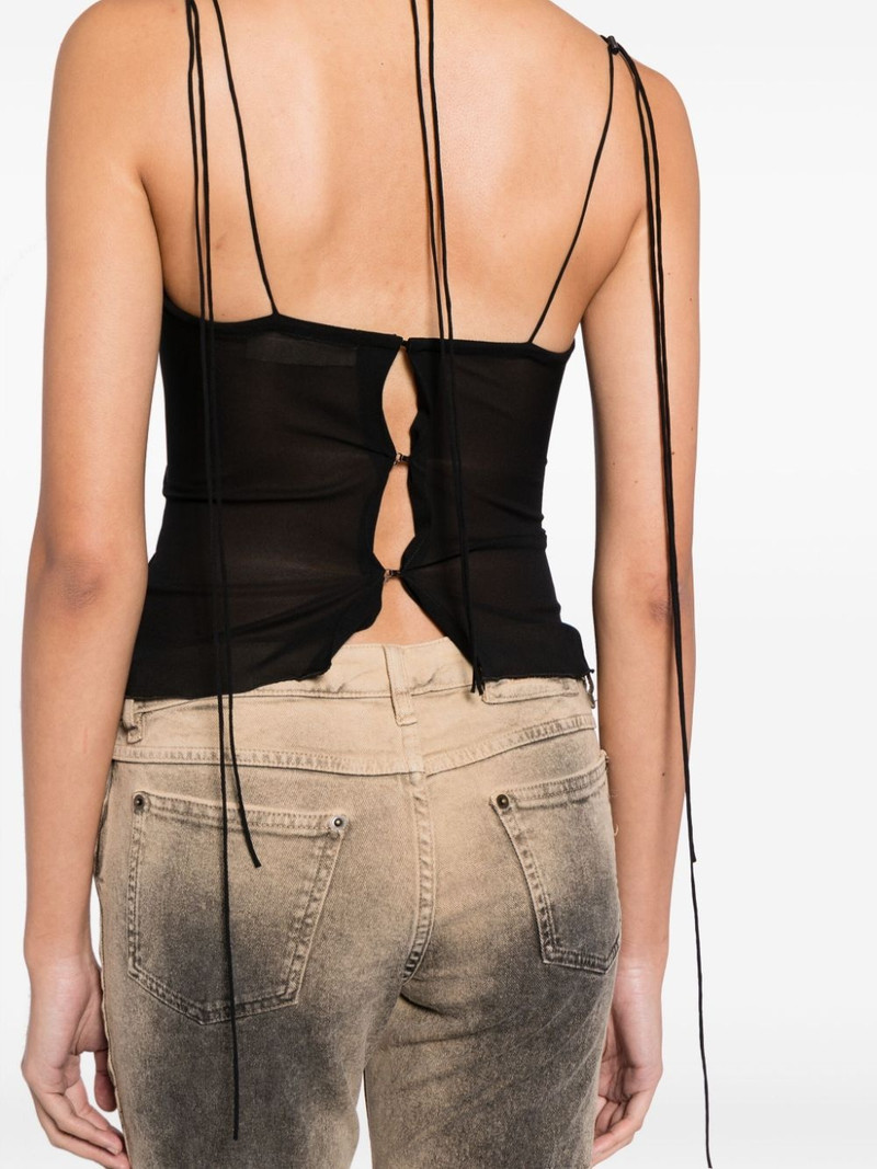 U-plunging stretch-silk top 5