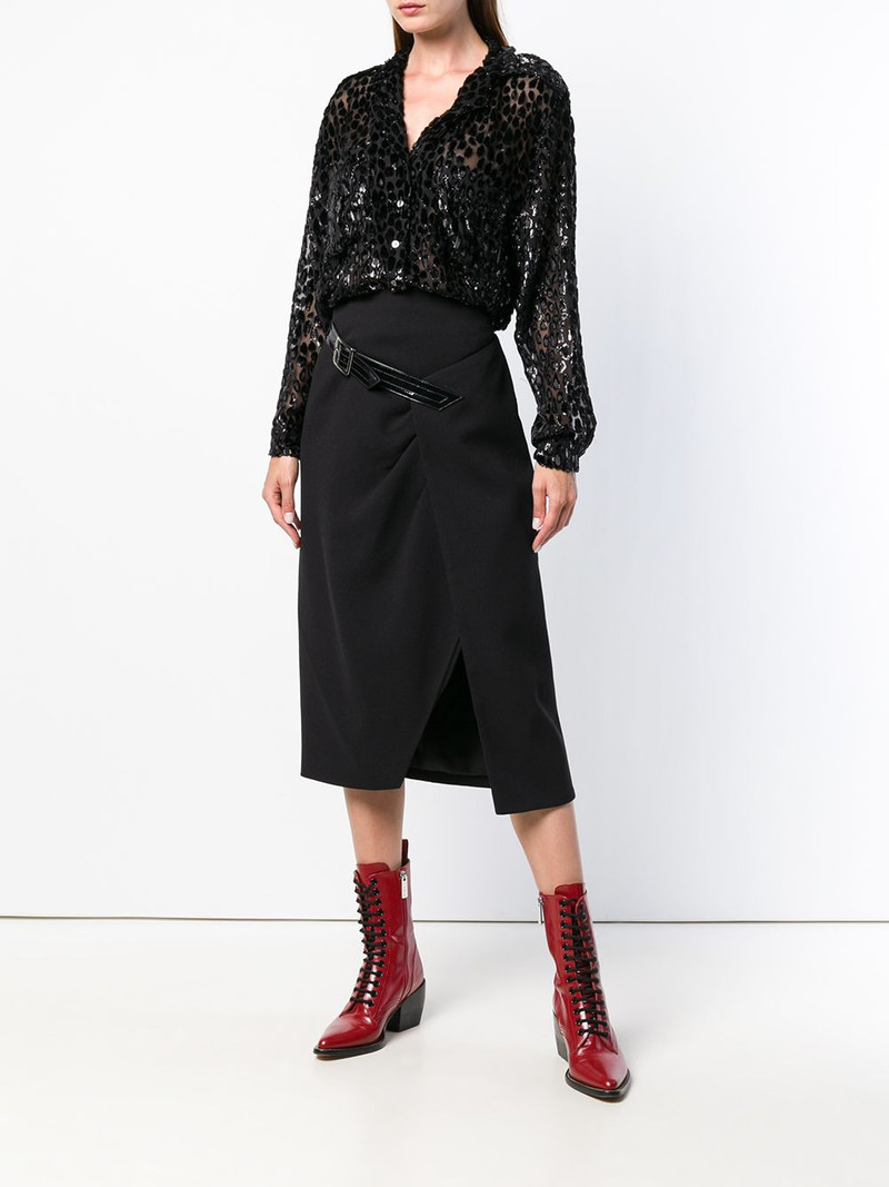 Givenchy wool cross-over mid-length skirt outlook