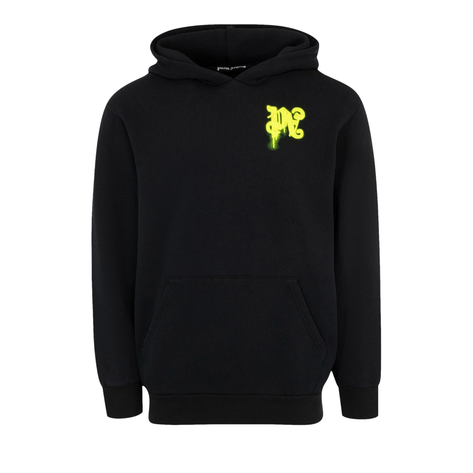 Palm Angels Thinking Pencil Hoodie 'Black/Yellow Fluo' - 1