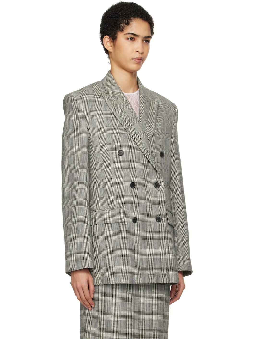 Black & White Double Breasted Blazer - 2