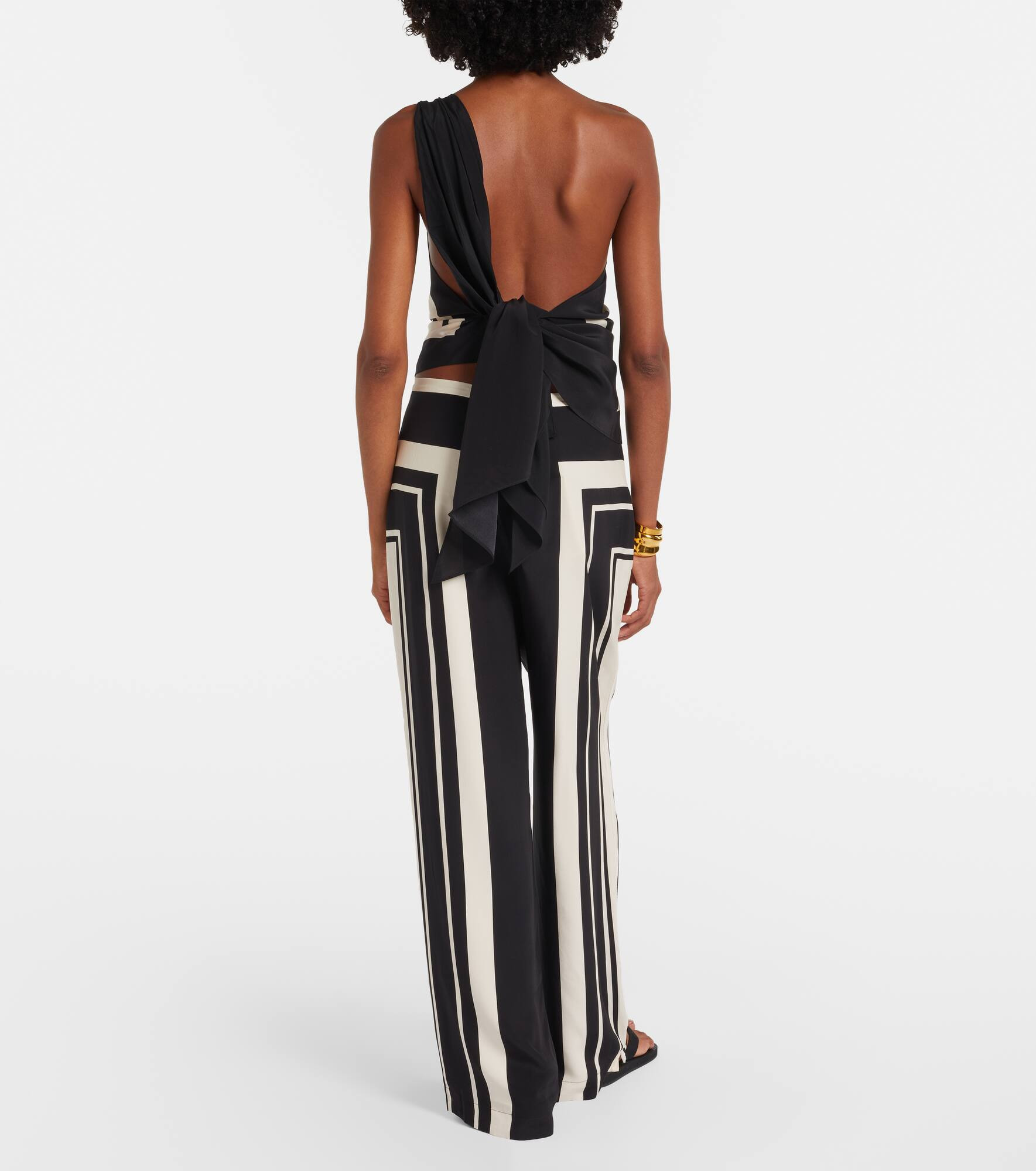 Pietra printed silk crêpe wrap top - 3