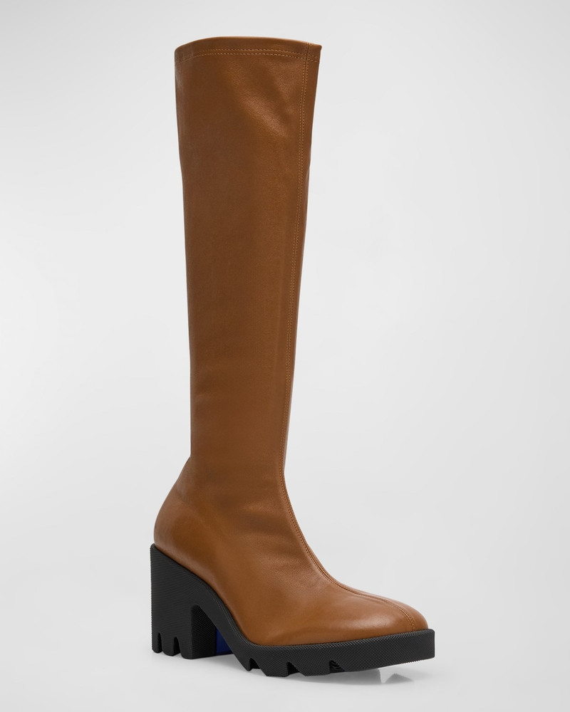 Stride Leather Lug-Sole Tall Boots 3