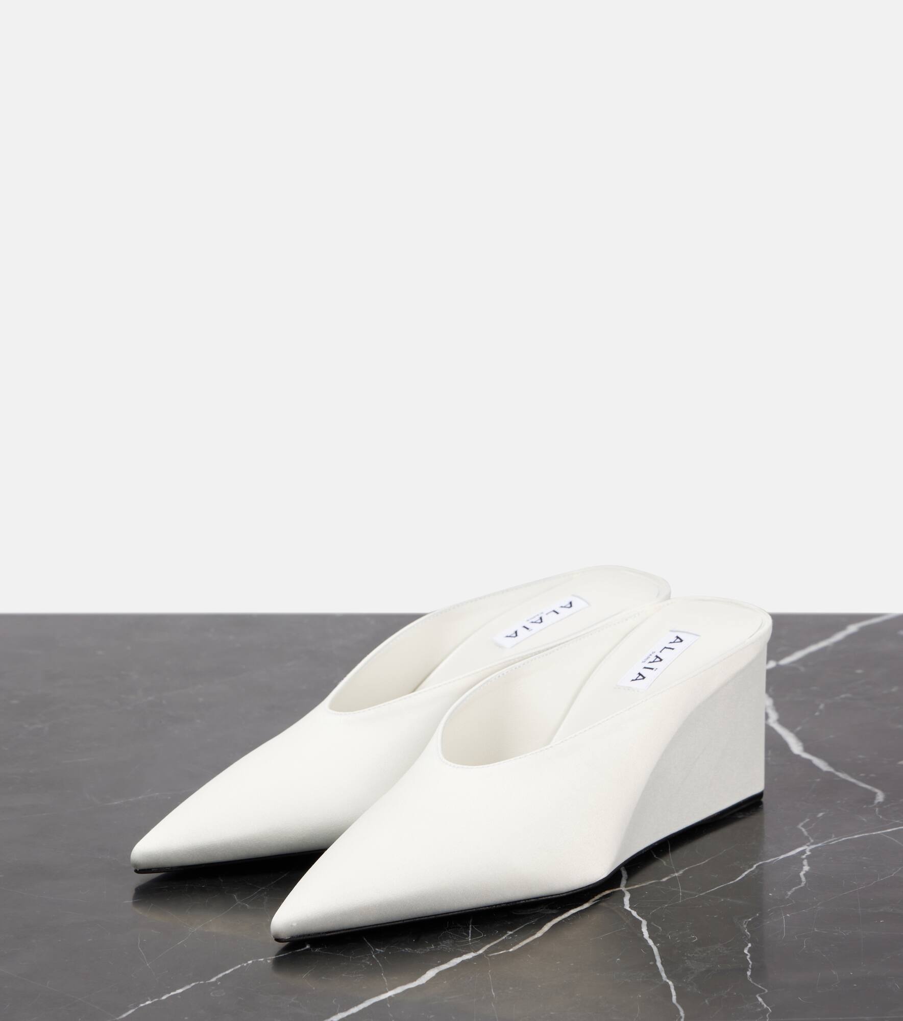 Cube Pointy 75 satin wedges - 4