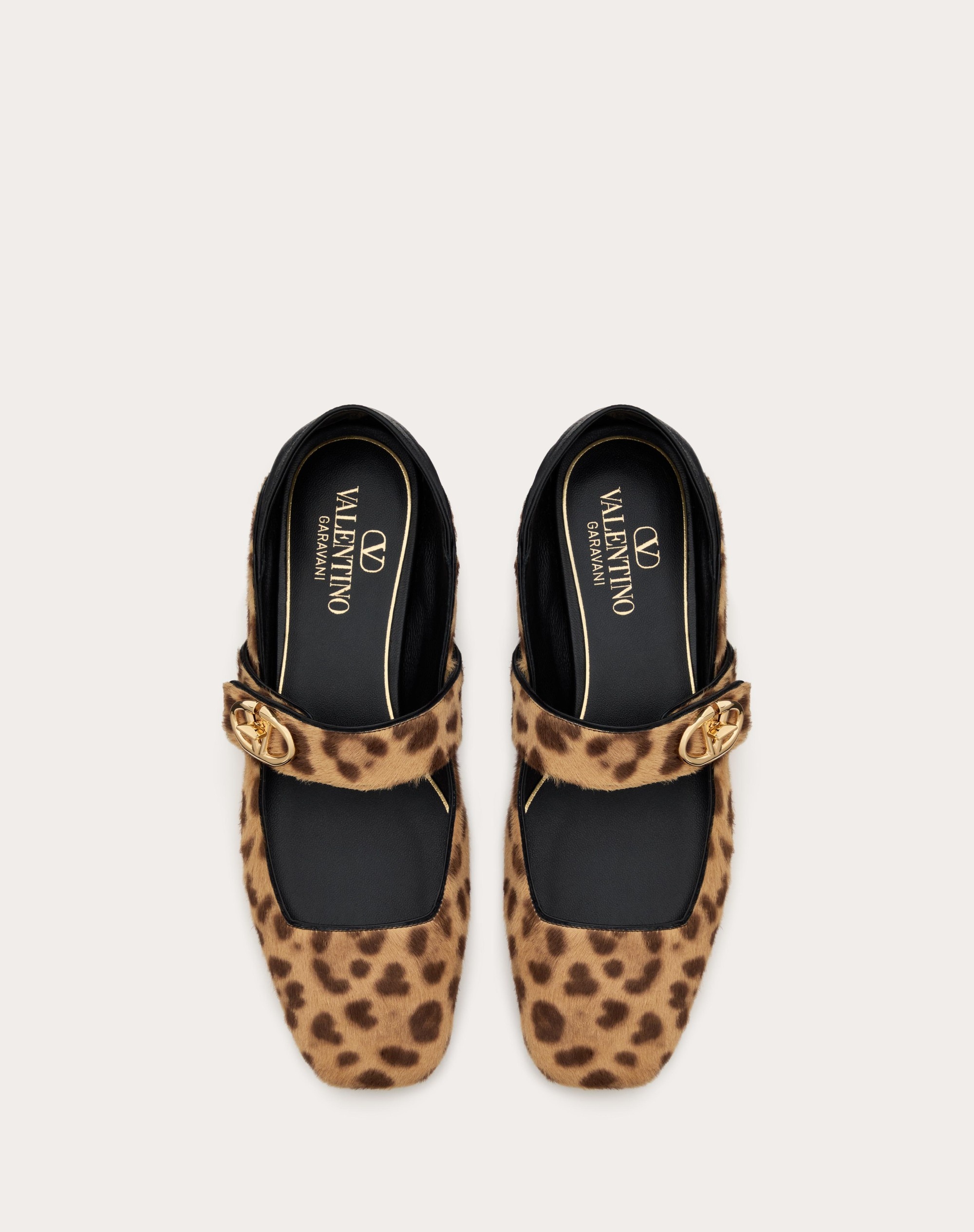 VLOGO LOCKER MARY-JANE BALLERINA IN PONY-EFFECT CALFSKIN