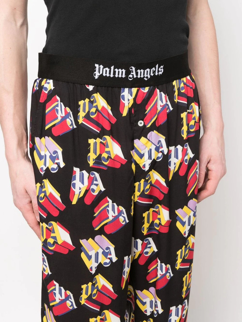 logo-print straight-leg trousers 5