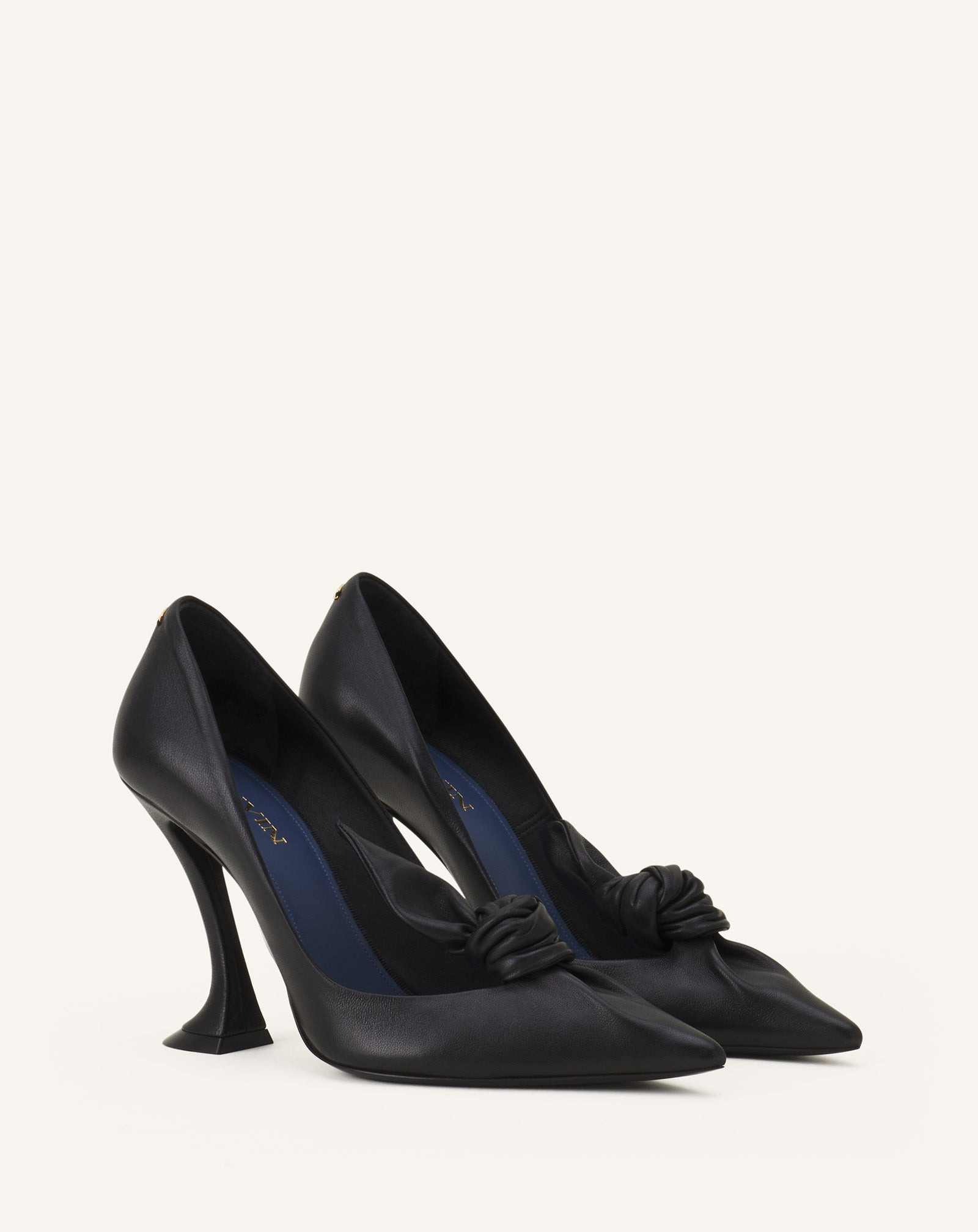 MIDNIGHT STEP LEATHER BOW PUMP - 2