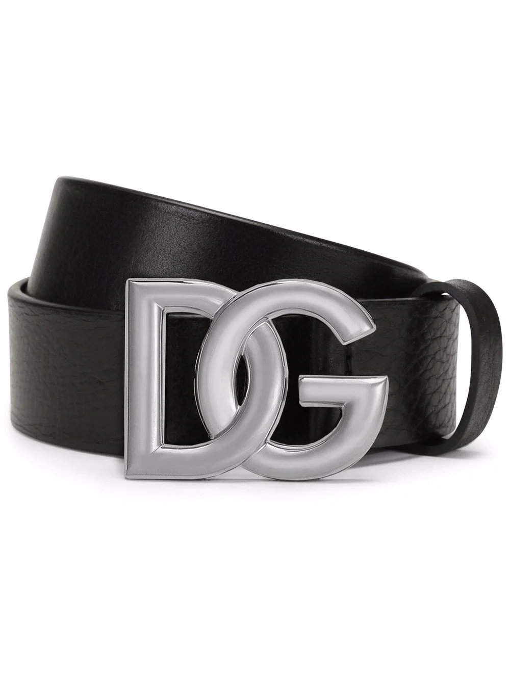 calf leather logo-buckle belt - 1