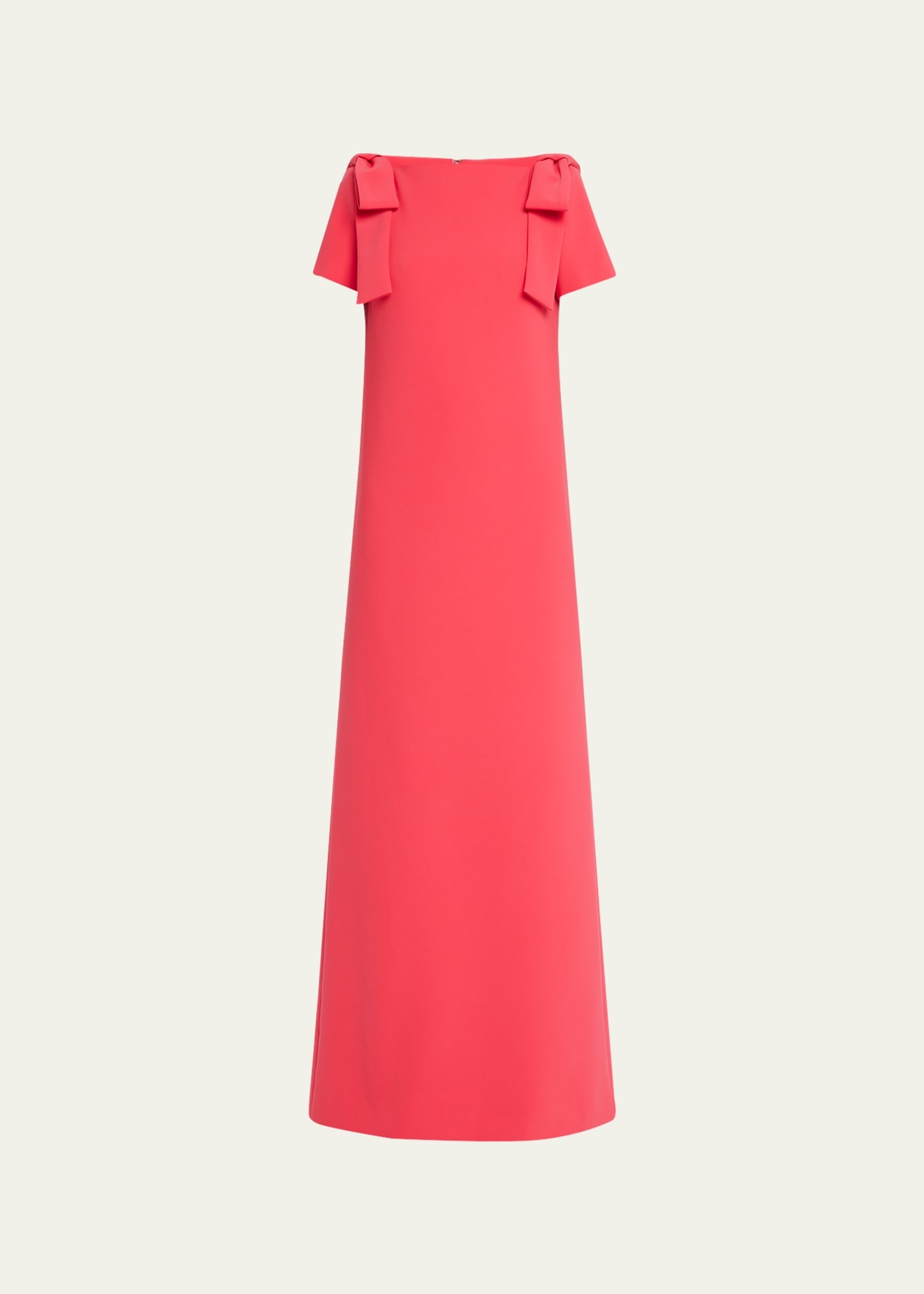 Shoulder Bow Crepe Column Gown - 1