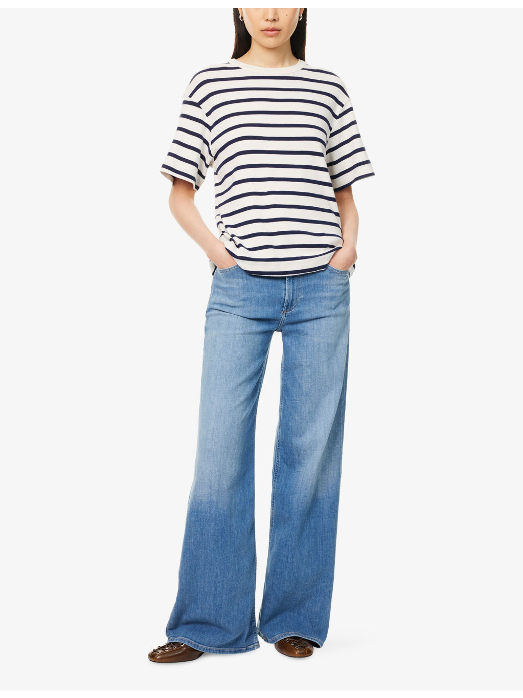 Goldie Stripe-Print Cotton-Blend T-Shirt - 2