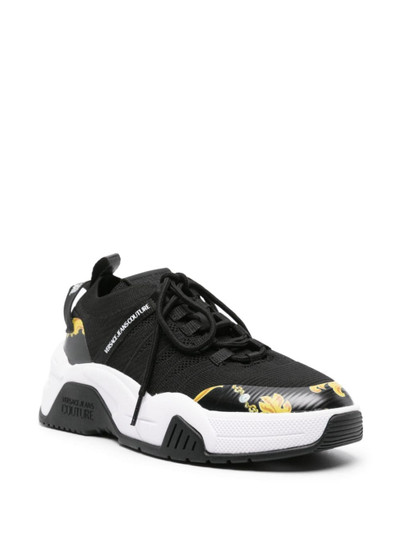 VERSACE JEANS COUTURE baroque-print leather sneakers outlook