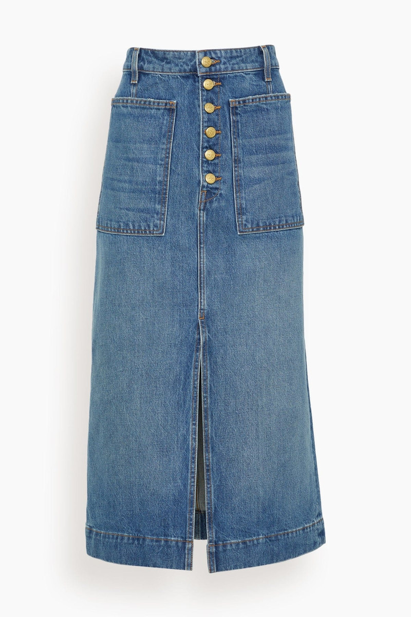 The Bea Skirt in Danube Medium Indigo - 1