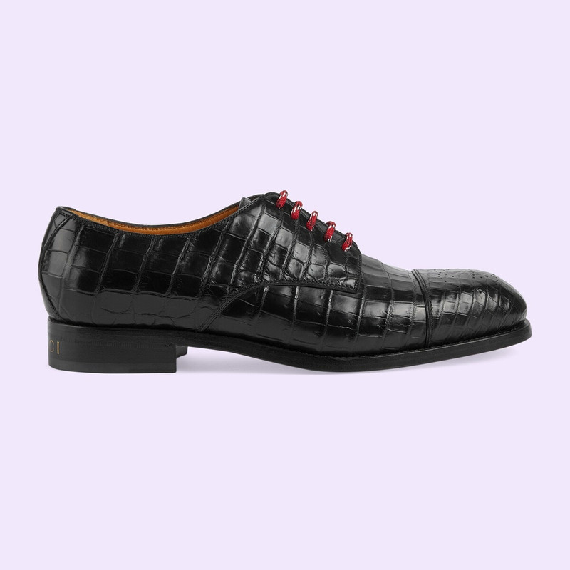 Men's crocodile lace-up 1