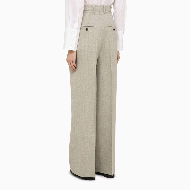 Ami Paris Light Grey Wool Trousers Women - 4