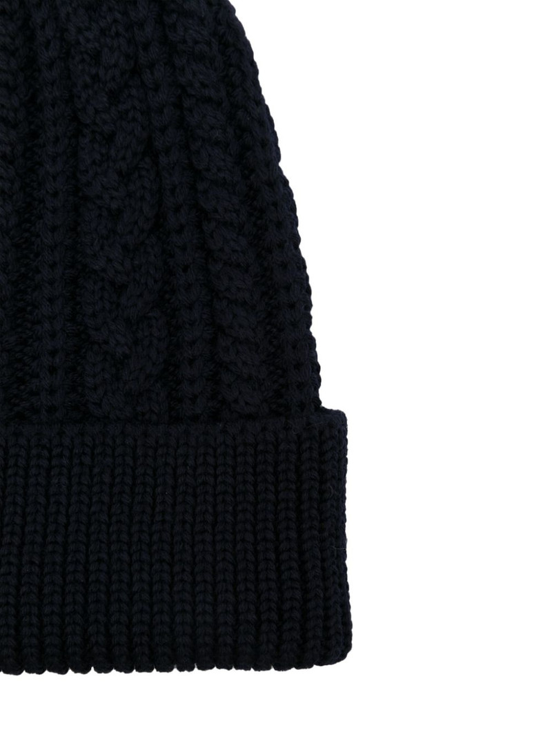 Canali cable-knit beanie hat outlook