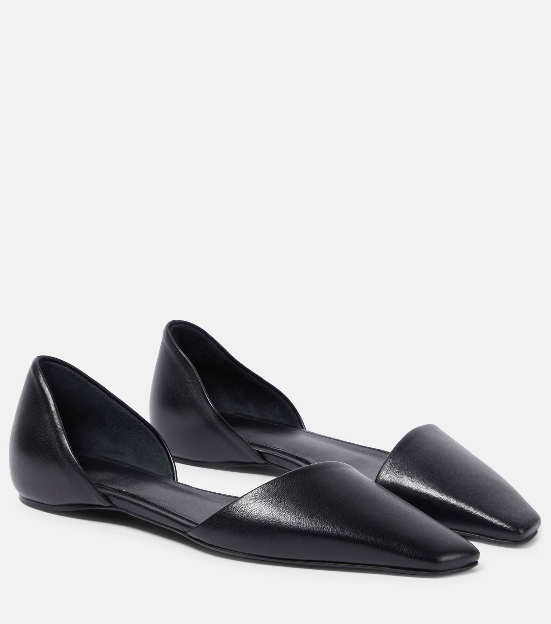 The Asymmetric D'Orsay leather flats - 1