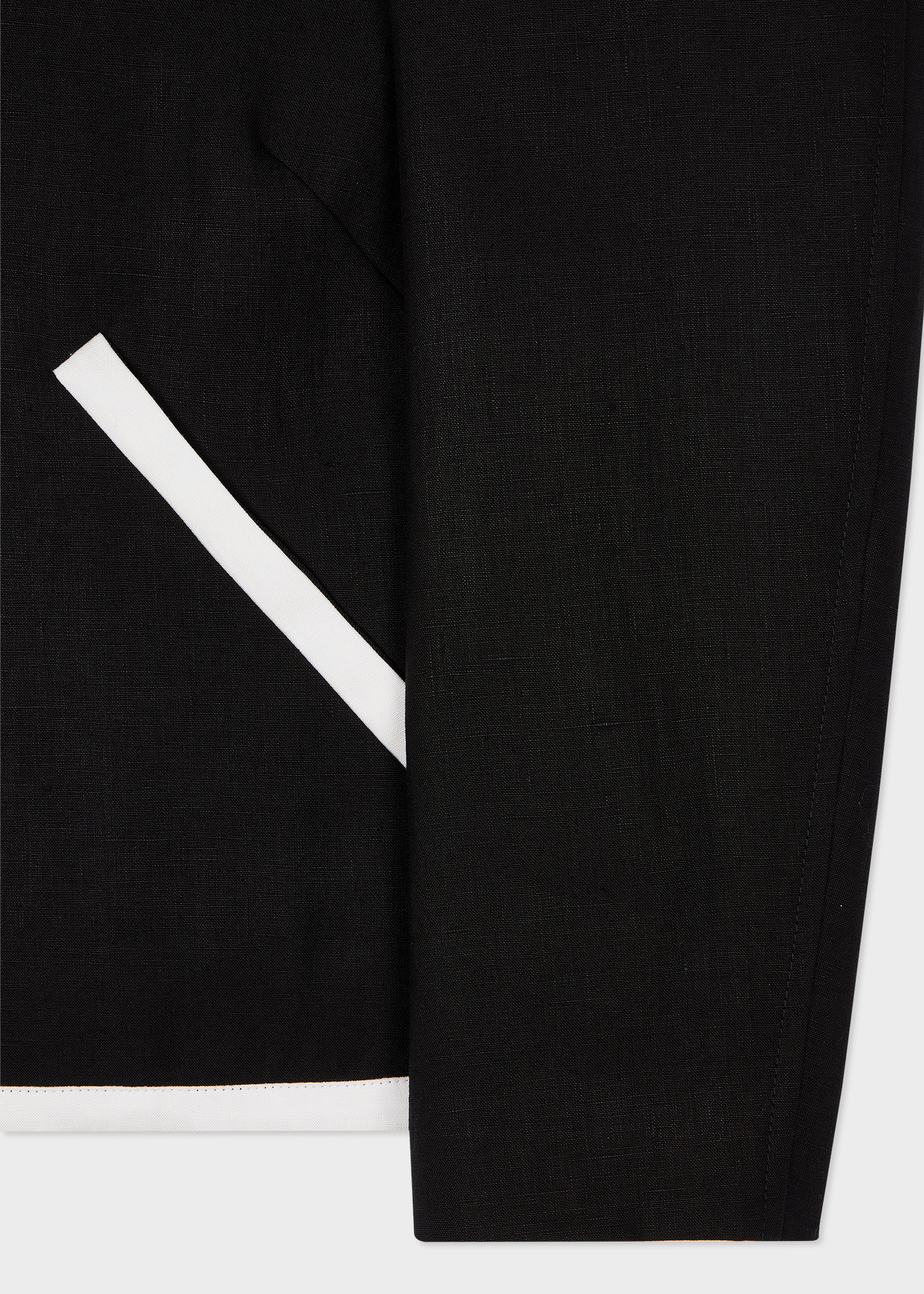 Women's Black Linen Zip Jacket - 3