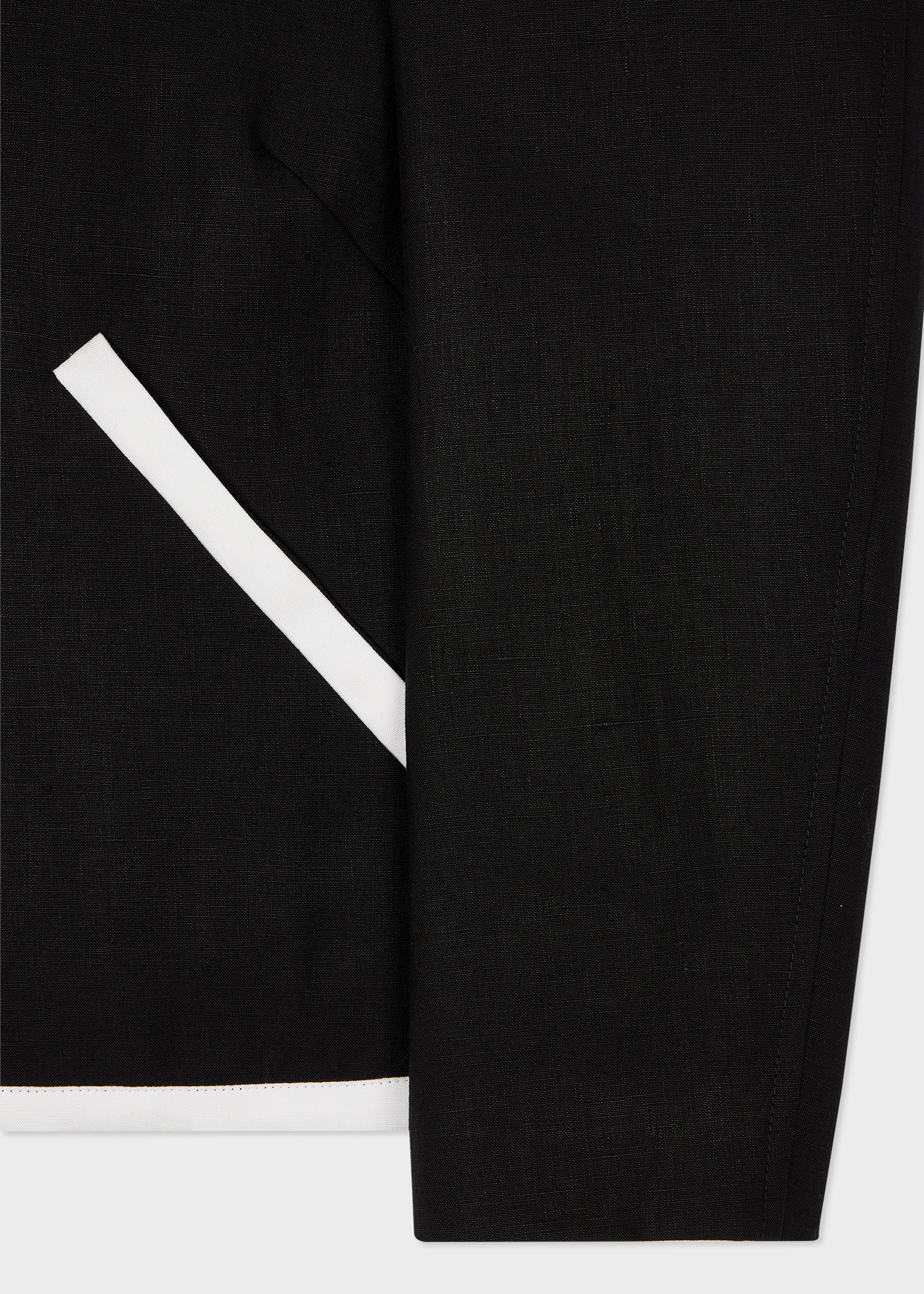 Women's Black Linen Zip Jacket - 3