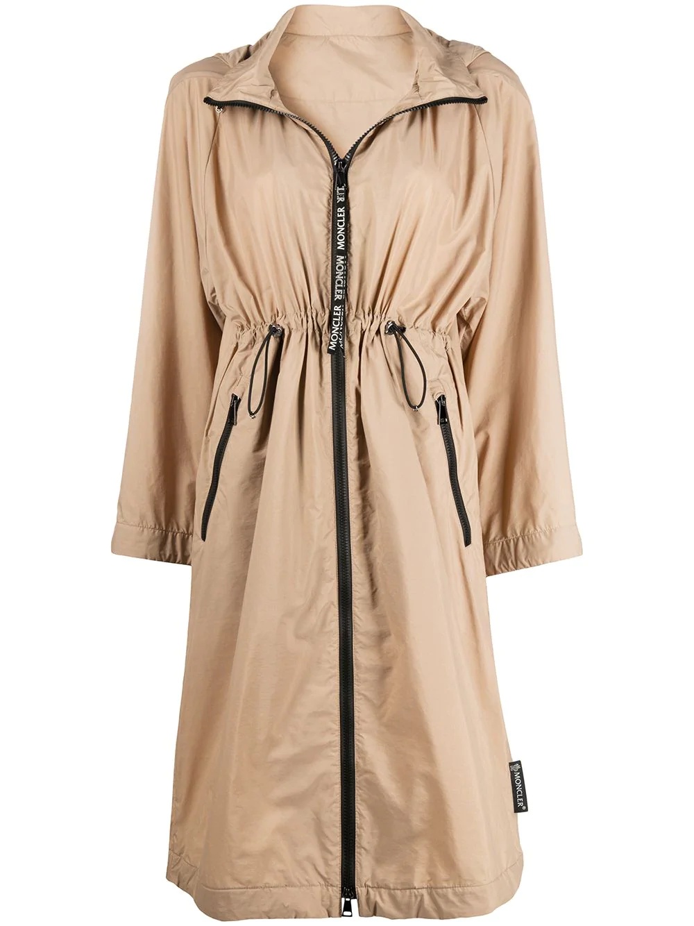 drawstring waist parka - 1