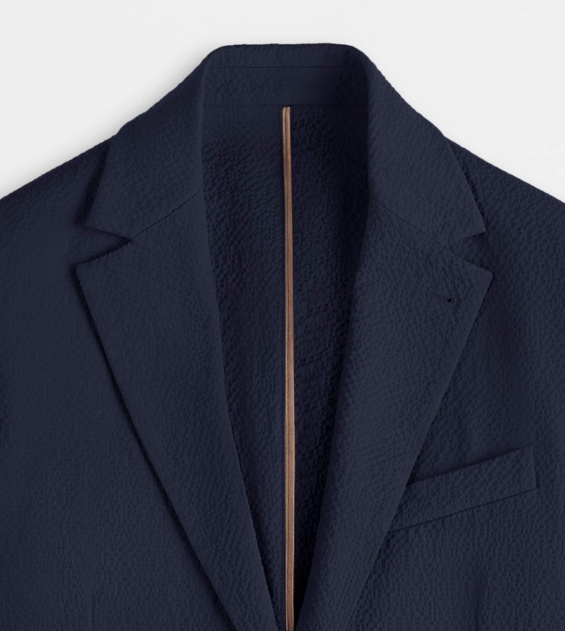 Tod's BLAZER IN SEERSUCKER COTTON - BLUE outlook