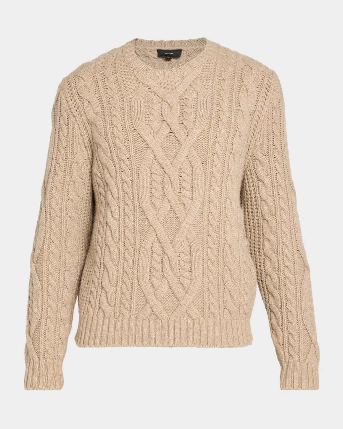 Men's Merino Wool Mega Cable Crewneck Sweater - 1