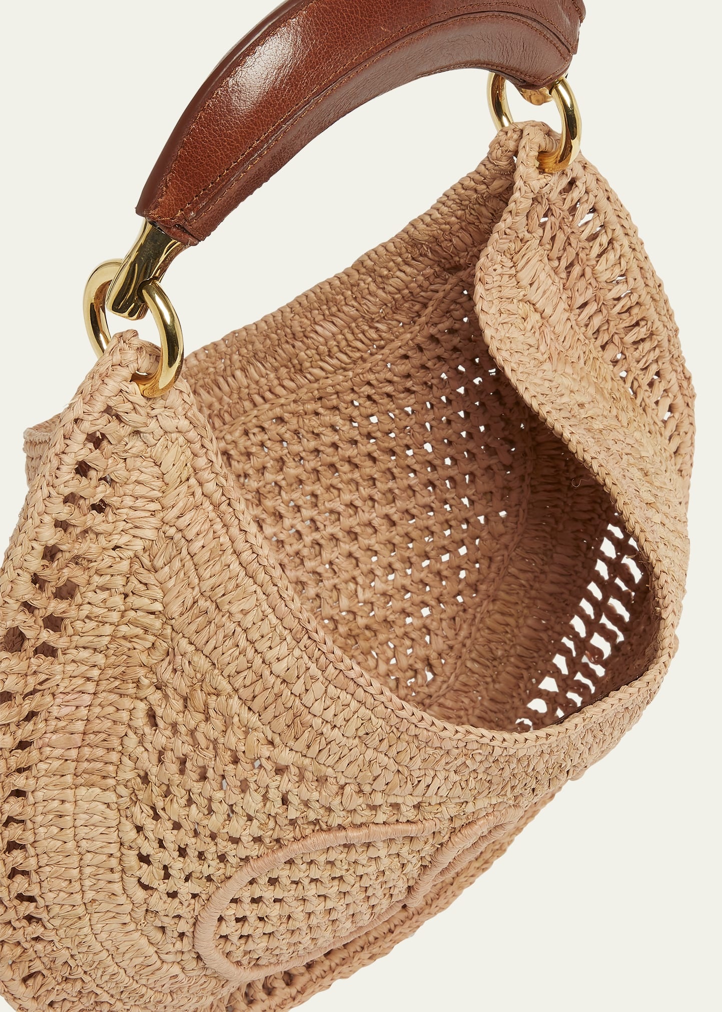 Summer Banana Top-Handle Bag in Crochet Fabric - 4