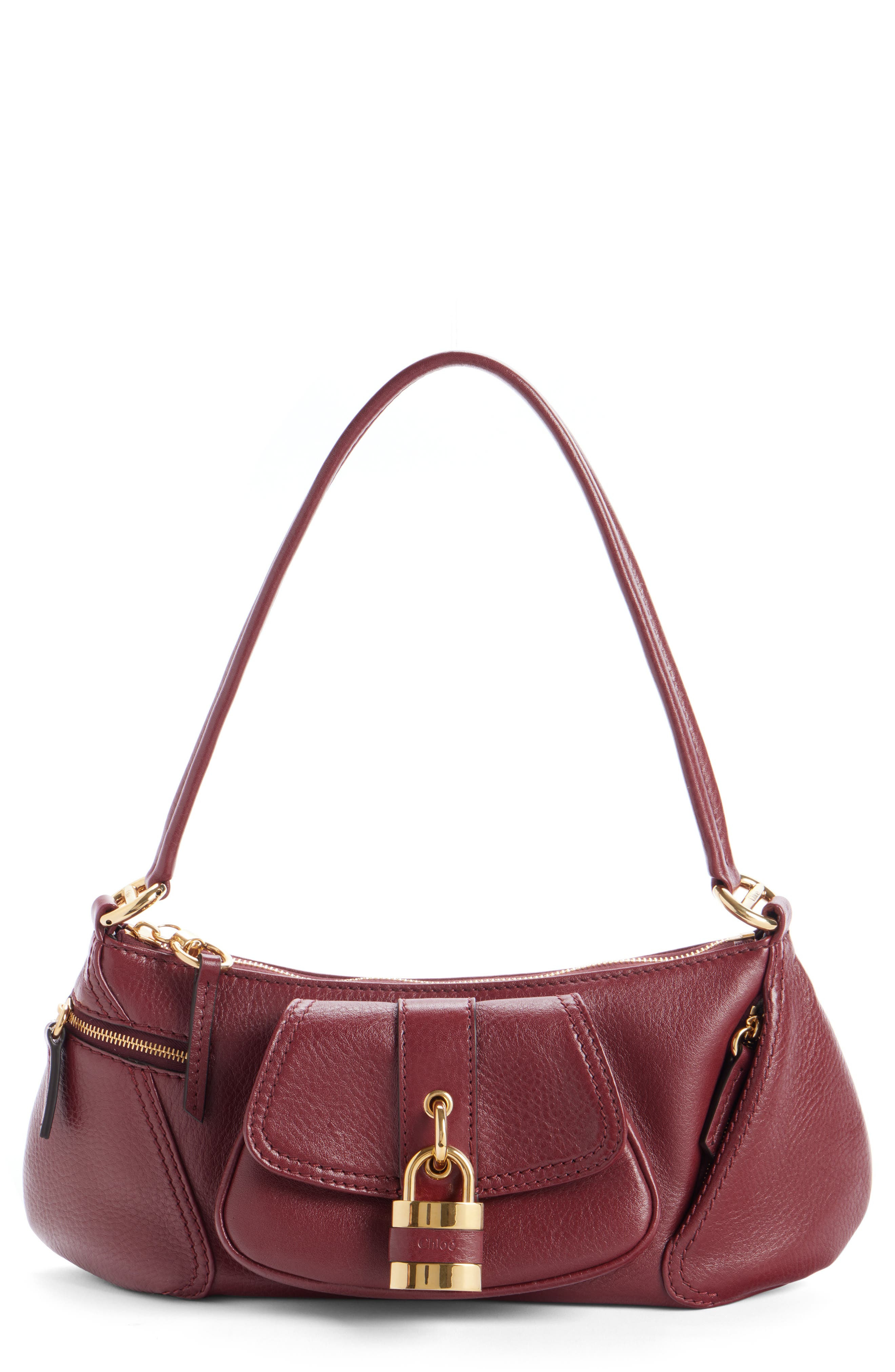 Chloé The 99 Leather Shoulder Bag in Brunet Red 622 at Nordstrom - 1