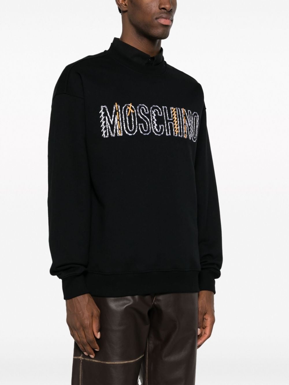 logo-print cotton sweatshirt - 3