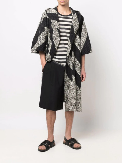 ISSEY MIYAKE oversized hooded pleated coat outlook